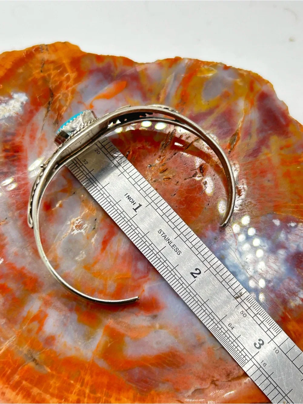 Southwest Sterling Silver Turquoise Bangle Bracelet